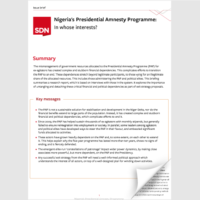 Brief: Nigeria's Presidential Amnesty Programme